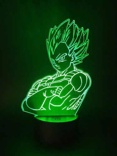 Vegeta Dragon Ball Lámpara Led Luz Ilusión 3d Principe