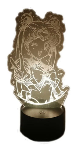 Sailor Moon Serena Lampara Led Ilusión 3d Figura Decoración