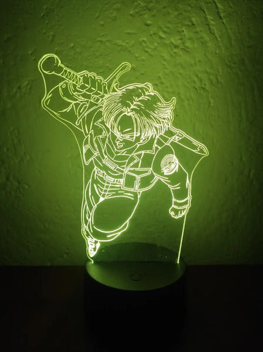 Trunks Dragon Ball Lámpara Led Ilusión 3d Anime Manga Fanart