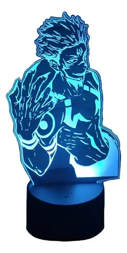 Lampara Led 3d Sukuna Ryomen Jujutsu Kaisen Decoración Negro Azul (iluminado)