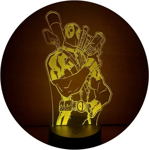 Deadpool Lampara Led Ilusion 3d Marvel Avengers Comic Fanart Negra
