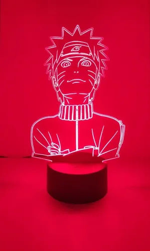 Lampara Led Ilusión 3d Naruto Shippuden Decoración Anime