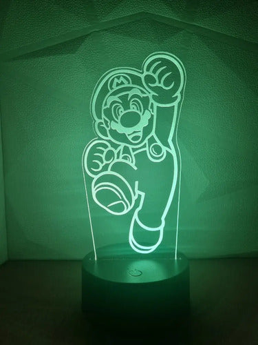 Mario Lampara Led Ilusión 3d Bross Decoración