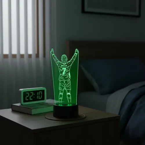 Lámpara Cristiano Ronaldo Celebra Ilusión Decoración Fan Art