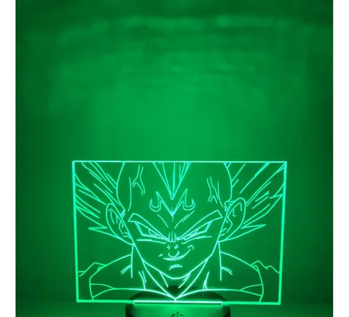 Lámpara Led Vegeta Majin Cara Dragonballz Fan Art Decorativa