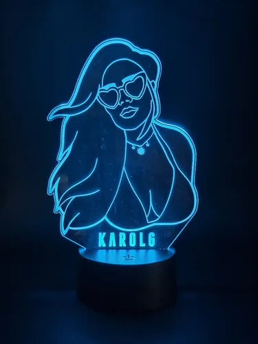 Lampara Led Ilusion 3d Karol G Decoración