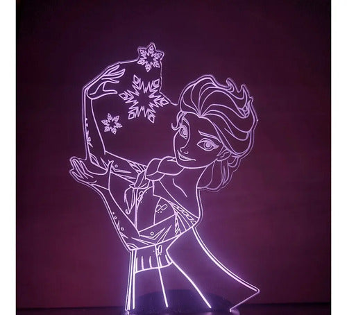 Lámpara Led Princesa Elsa Frozen Fan Art Decorativa