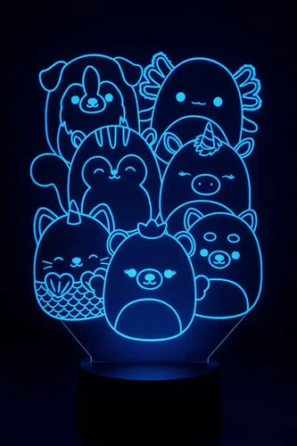 Lámpara Squishmallows Led Ilusión Decoración Fan Art
