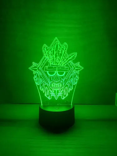 Crash Bandicoot Aku Aku Lámpara Led Fanart Game Decoracion