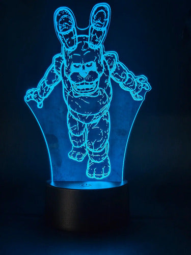 Bonnie Five Nights At Freddy's Lámpara Led 3d Fnaf Led Negro Morado