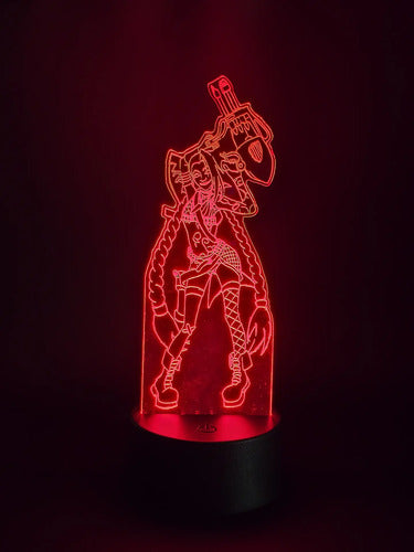 Jinx Arcane Lol Lámpara Led Fanart Game Decoracion