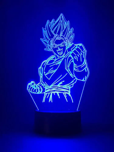 Lampara Led Ilusión 3d Goku Dragon Ball Decoración Kakaroto