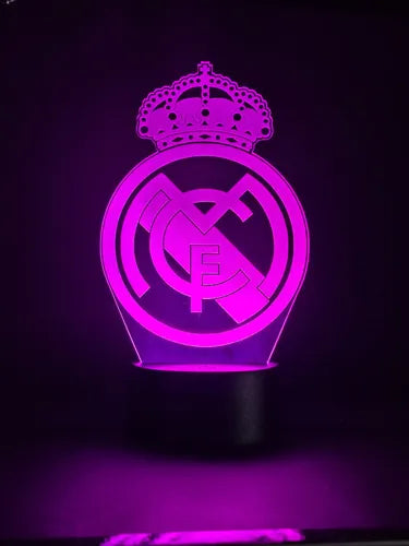 Real Madrid Fútbol Lampara Led Ilusion 3d Fanart