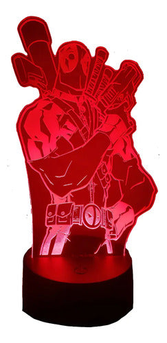 Deadpool Lampara Led Ilusion 3d Marvel Avengers Comic Fanart Negra