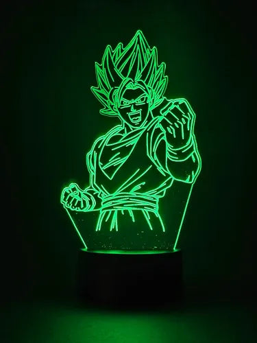 Lampara Led Ilusión 3d Goku Dragon Ball Decoración Kakaroto