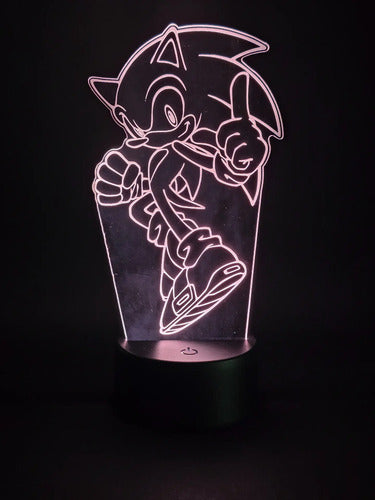 Sonic Dedo Lámpara Led Fanart Decorativo Infantil Negro