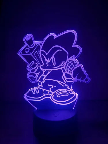 Fnf Pico Lampara Led 3d Personajes Friday Night Funkin Negro