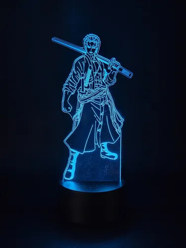 Lampara Led Ilusion 3d Roronoa Zoro One Piece Decoración