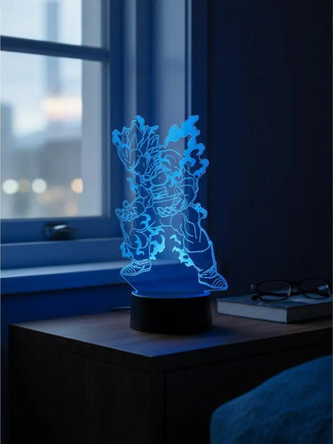 Vegeta Mega Instinto Dragon Ball Lámpara Led Luz Ilusión 3d
