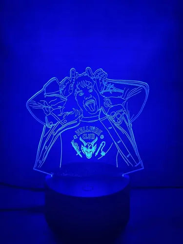Stranger Things Eddie Munson Lámpara Led Ilusión 3d Fan Art