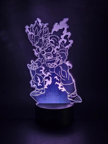 Vegeta Mega Instinto Dragon Ball Lámpara Led Luz Ilusión 3d