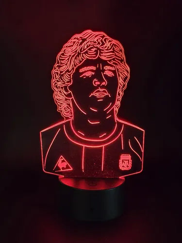Diego Maradona Lampara Led Decoración Fan Art Edición