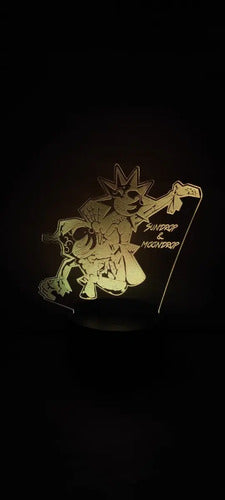 Sundrop Y Moondrop Five Nights At Freddy's Lámpara Led 3d Negra