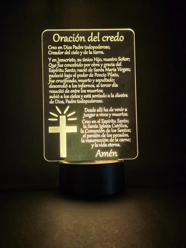 Oración Del Credo Lámpara Led Protección Hogar Decoración
