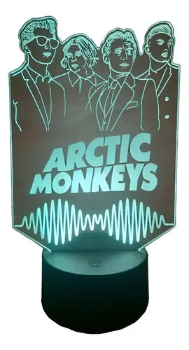 Arctic Monkeys Lámpara Led Ilusión 3d Luz Decoración Rock Negro