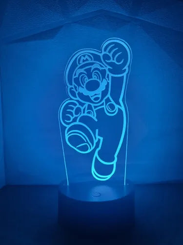 Mario Lampara Led Ilusión 3d Bross Decoración