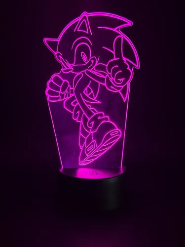 Sonic Dedo Lámpara Led Fanart Decorativo Infantil Negro