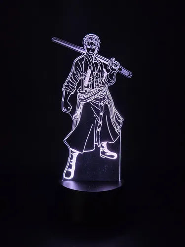 Lampara Led Ilusion 3d Roronoa Zoro One Piece Decoración