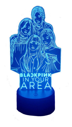 Black Pink Lampara Led Ilusion 3d Kpop K-pop Decoracion