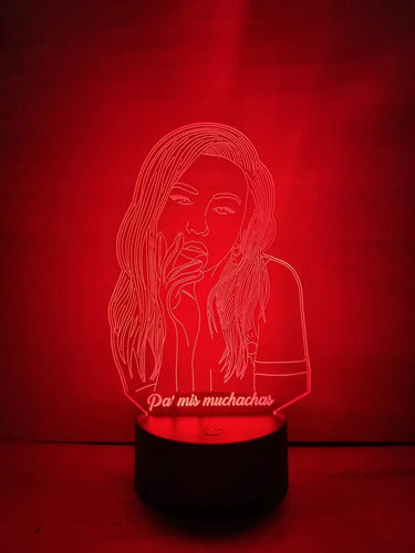 Christina Aguilera Lámpara Led Ilusión 3d Fanart Negro