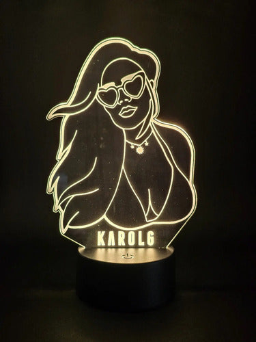 Lampara Led Ilusion 3d Karol G Decoración