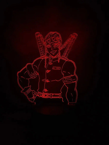 Uzui Tengen Lámpara Led Ilusión 3d Luz Demon Slayer Kny Negro