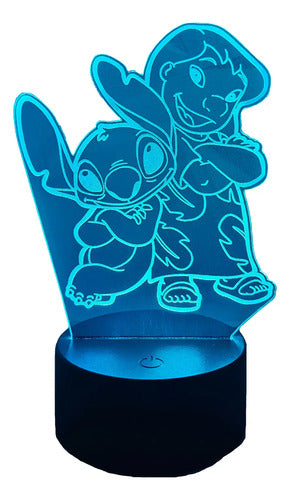 Lámpara Lilo Y Stitch Ilusión Decoración Fan Art