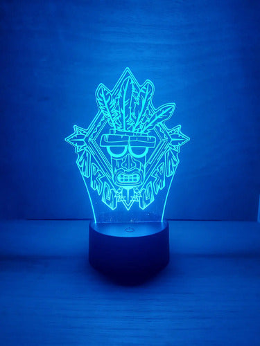 Crash Bandicoot Aku Aku Lámpara Led Fanart Game Decoracion