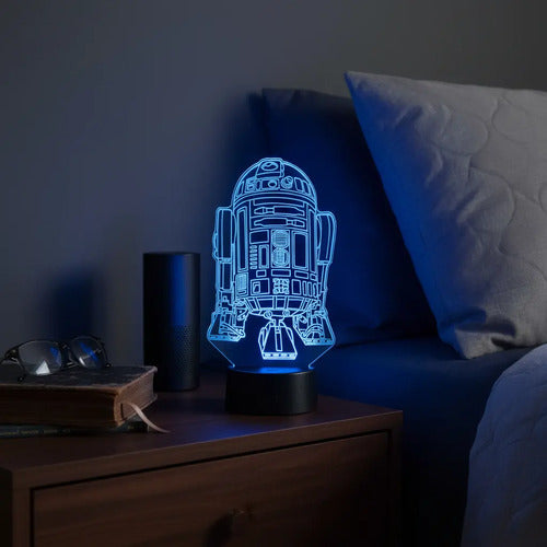 Lámpara R2d2 Arturito Star Wars Led Decoración Fan Art
