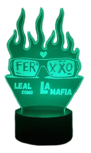 Ferxxo Feid Leal Lámpara Led Ilusión 3d Fanart