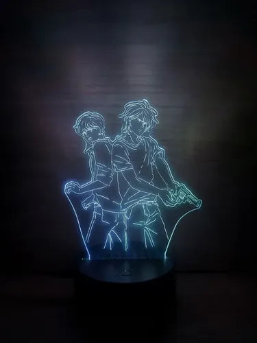 Banana Fish Lampara Led Ilusión 3d Eiji Y Ash Fan Art Manga