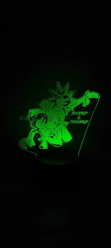 Sundrop Y Moondrop Five Nights At Freddy's Lámpara Led 3d Negra