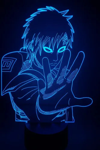 Lámpara Gaara Naruto Led Ilusión Decoración Fan Art