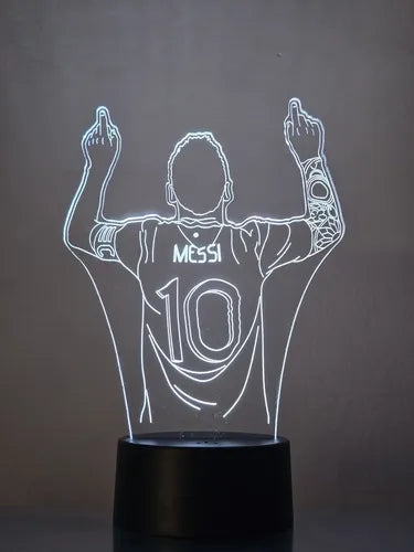 Lionel Messi Lámpara Led Ilusión 3d Futbol Argentina Fanart