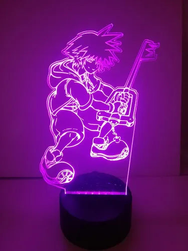Lámpara Led Sora Kingdom Hearts Fan Art Decorativa