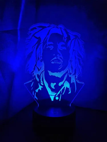 Lámpara Bob Marley Led Ilusión Decoración Fan Art