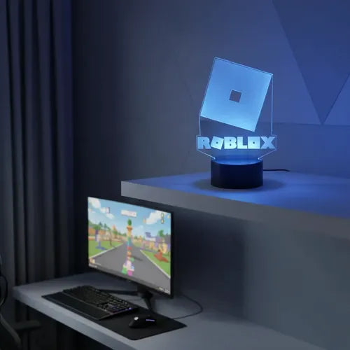 Lámpara Led Logo Roblox Fan Art Decoración