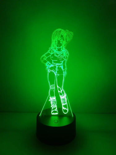 Bulma Drangon Ball Goku Lampara Led Ilusion 3d Anime Manga
