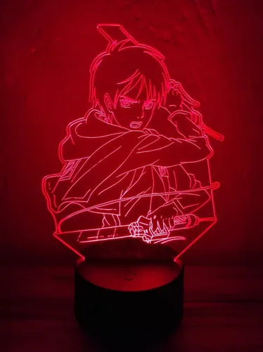 Eren Lampara Led Ilusion 3d Shingeki No Kyojin Snk Verde