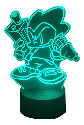 Fnf Pico Lampara Led 3d Personajes Friday Night Funkin Negro